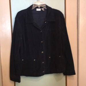 Chico’s navy blue corduroy jean jacket